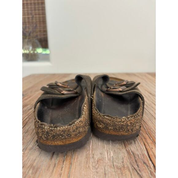 Birkenstock Arizona Brown Suede Sandals Slides Size 41 - Picture 4 of 8